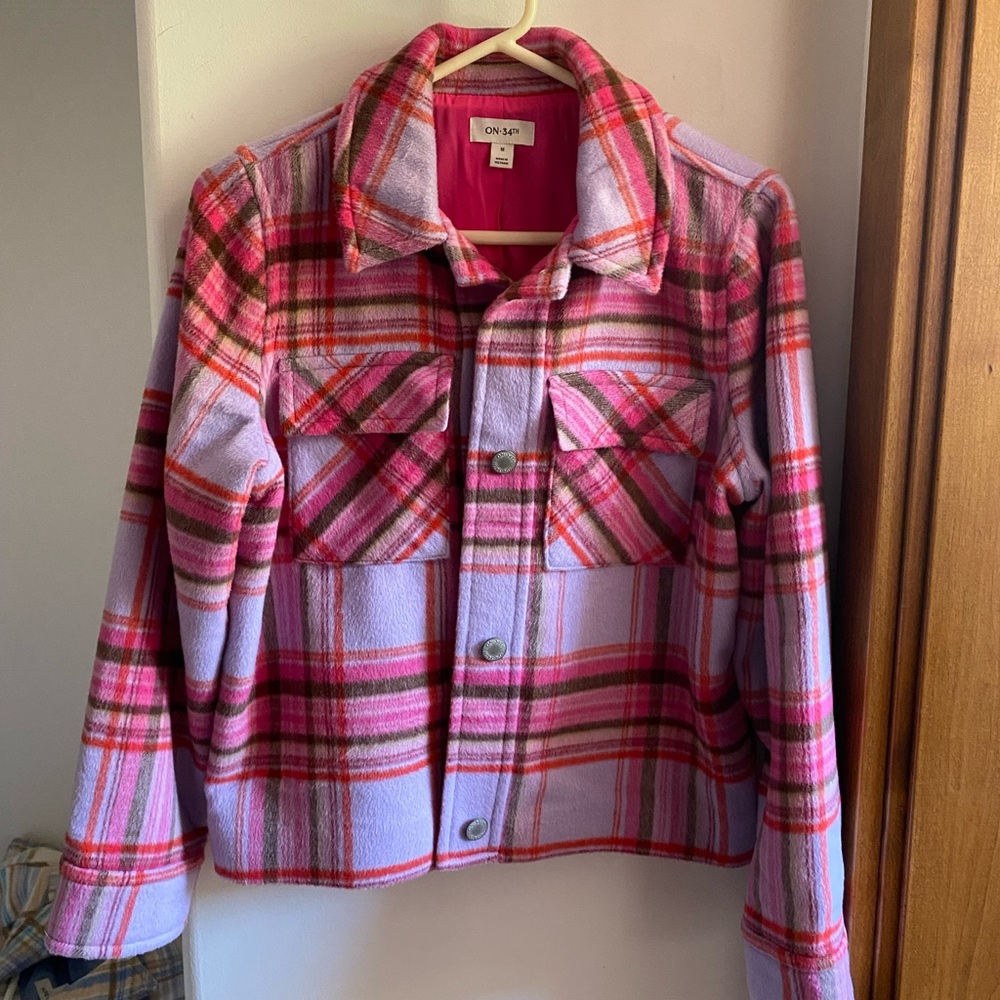 ON 34th Pink and Purple Plaid dressy jacket